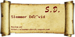 Slemmer Dávid névjegykártya