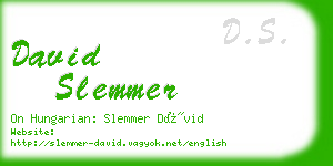 david slemmer business card